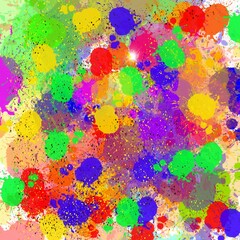 Background with colorful spots and splashes on a white background. vivid illustration.