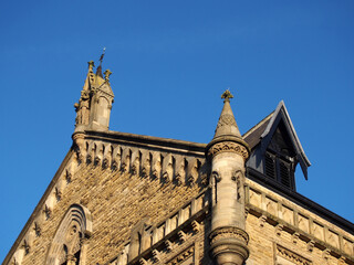 Fototapeta premium the roof and facade of the theatre royal in york built in 1744 and refurbished in a gothic style in 1860