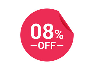8% Sale of special offers, 8% off discount sticker, ad offer on shopping