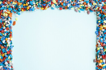 layout of the square background. an empty card for your text. Colored stone.