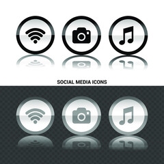 Vector image. Buttons with different icons.