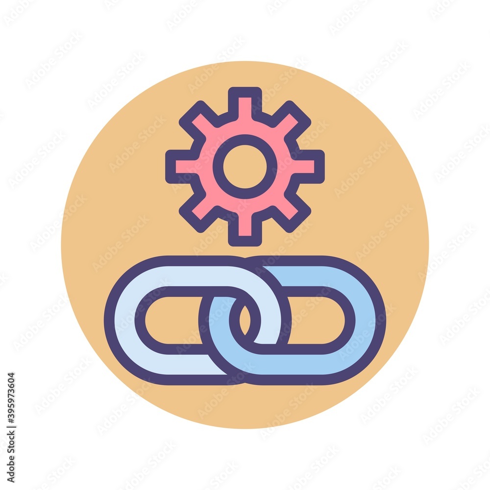 Poster link building icon vector. seo link building concept.