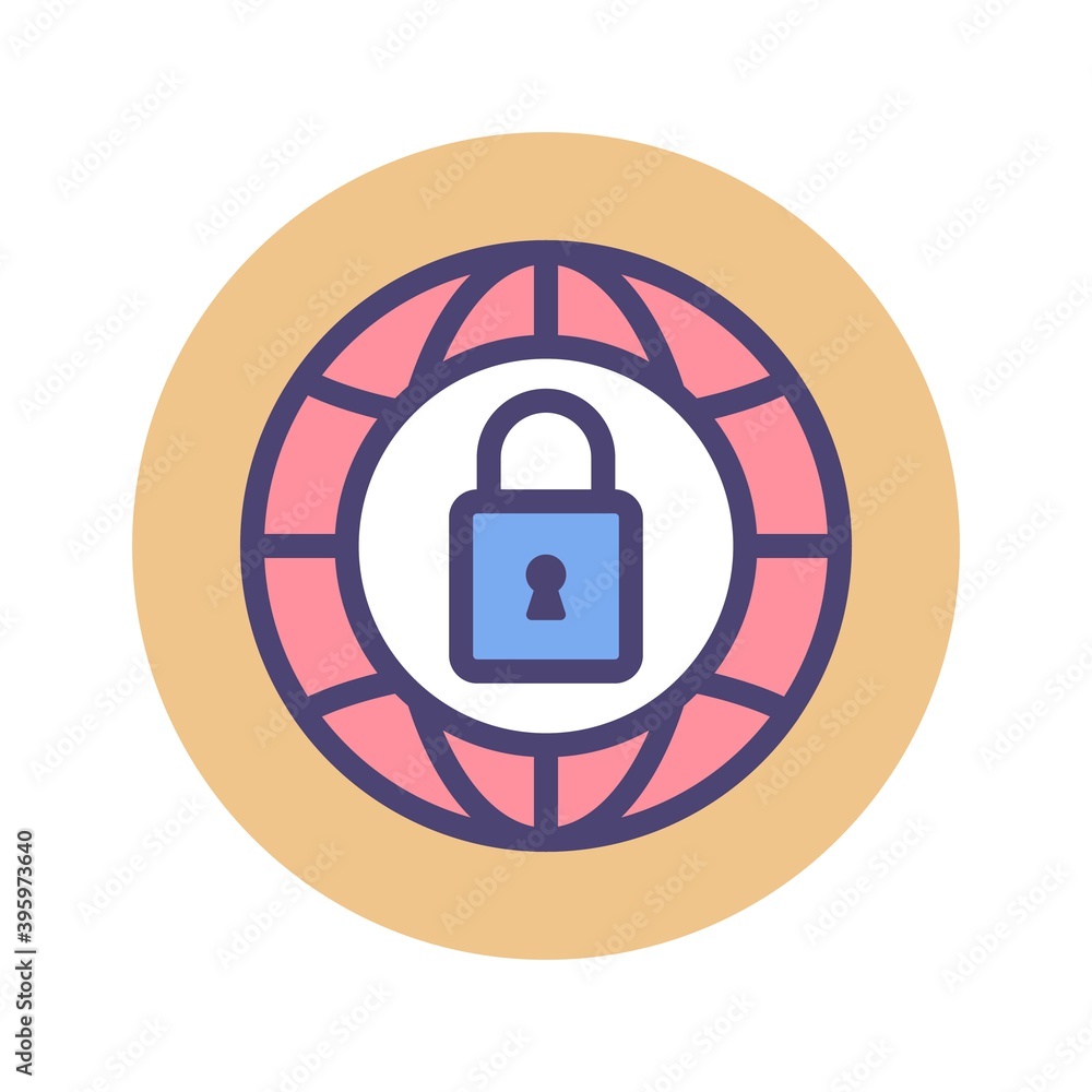 Poster network security vector icon. protected private network sign.