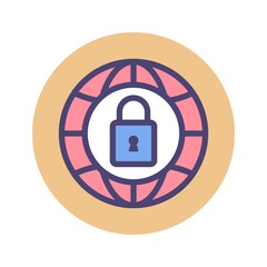 Network Security Vector Icon. Protected private network sign.