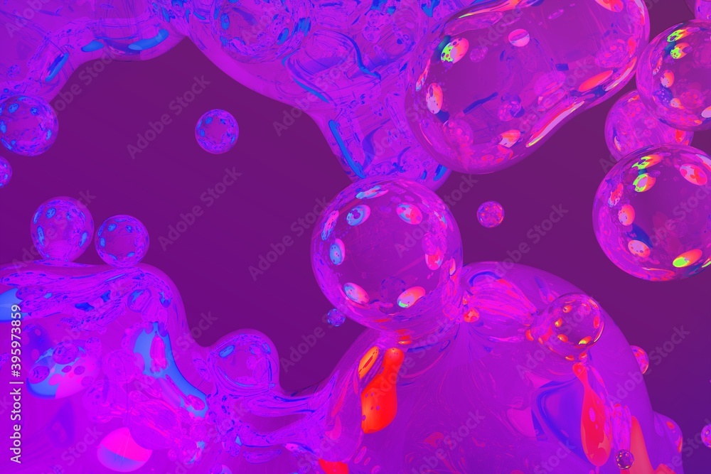 Poster soap shiny and glossy slime of liquid abstract gradient texture or background 3d illustration - soft