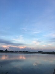 sunset over the river