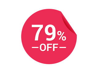 79% Sale of special offers, 79% off discount sticker, ad offer on shopping