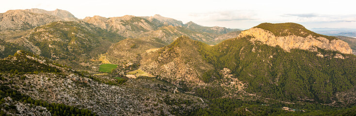 Fototapeta na wymiar Panoramic view mountain range Serra de Tramuntana Unesco World Heritage in Balearic Islands