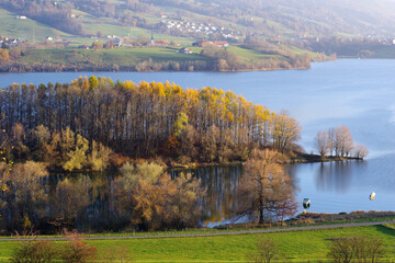 Panorama sur le Lac de Gruyère, Suisse