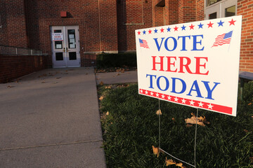 Vote Here Today Sign