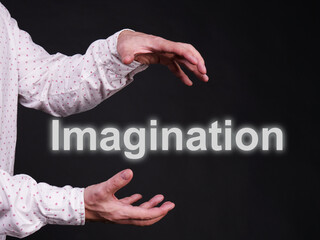 Imagination is shown on the business photo using the text