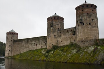 Fototapeta na wymiar View of medieval Olavinlinna castle in Savonlinna city. Finland. Europe.