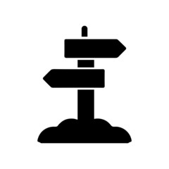 Location Destination sign board glyph icon