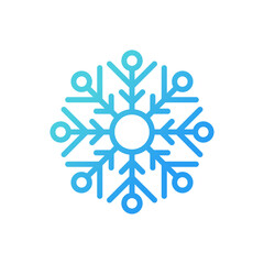 Snowflake icon Logo Vector Illustration. Snowflake icon design vector template for Christmas and winter theme. Trendy Snowflake vector flat design for symbol, logo, icon, sign, app, pattern, web, UI