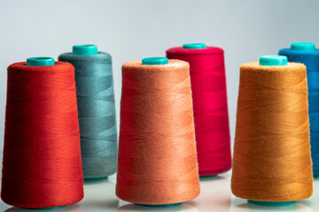 Industrial Spools on white background 