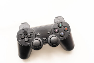 Joystick on white background, isolated close-up