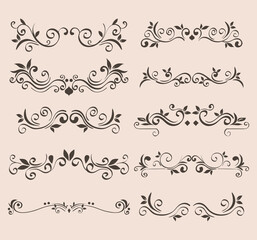 black ornament icon set on isolated background design of Decorative element theme Vector illustration