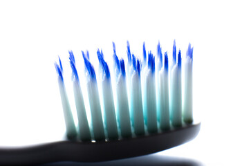 Toothbrush close up. Cleaning teeth concept.