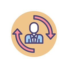 Retargeting customer, marketing concept icon. Remarketing services vector icon, user update symbol.