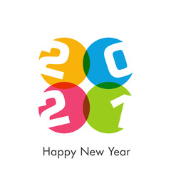 Happy new year 2021 Text Design vector.