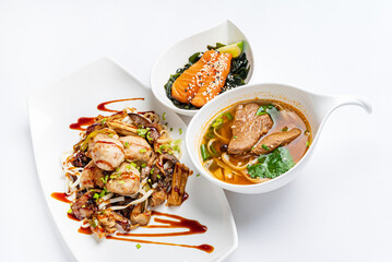asian set on the white background