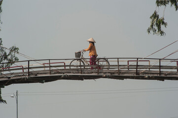 a wooden bridge for traffic and transport