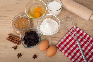 Homemade gingerbread ingredients