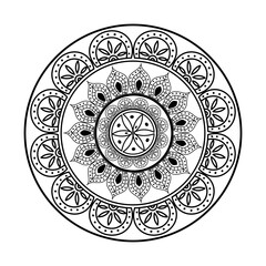 monochrome ethnic mandala decoration icon vector illustration design