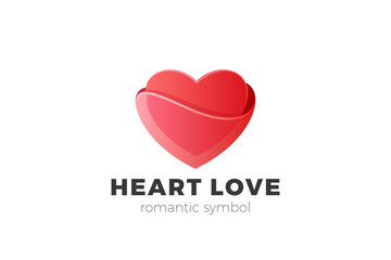 Heart Logo Love symbol design vector template. Valentines Day greeting card concept. Cardiology Charity Logotype icon.