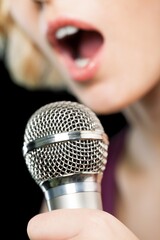 Closeup of a Woman Singing