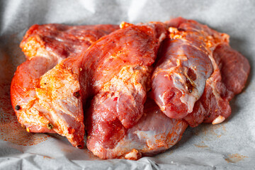 raw meat pork or beef pulp lamb cooking tasty spicy cooking process meal ingredient top view copy space for text food background rustic keto or paleo diet