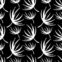 Seamless pattern with sketch leaves