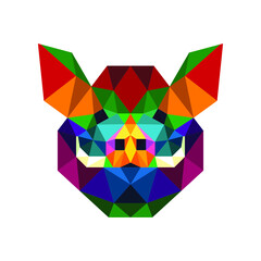boar animal head low poly geometric polygonal triangle logo icon symbol design template