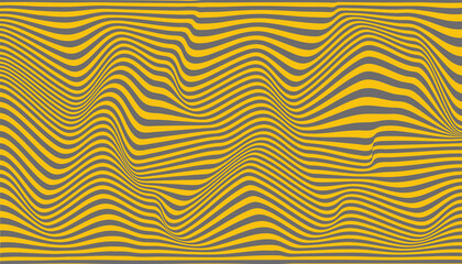 Abstract background of wavy gray and yellow lines. Creative illustration.