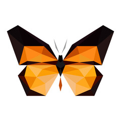 butterfly low poly geometric polygonal triangle logo icon symbol design template