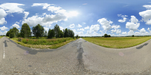 Rural asphalt road HDRI Panorama
