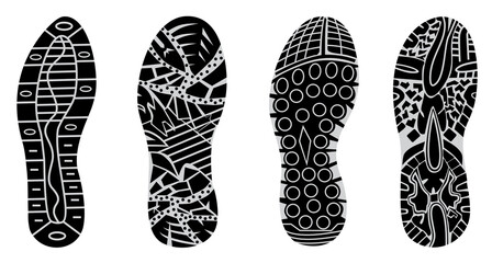 set prints of shoes vector