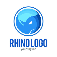 rhino animal logo icon symbol design template