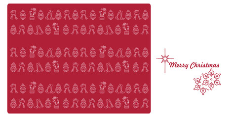 Merry Christmas card vector flat style illustration