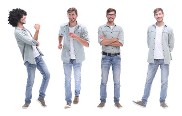 Obraz premium collage of confident young man isolated on white