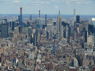 Fototapeta premium Aerial view of building in new york city from one world trade building.