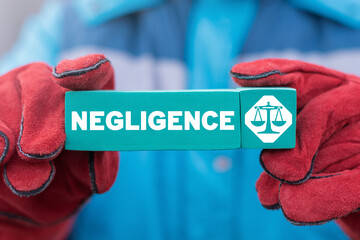 Negligence Industry Concept. Industrial Negligent Worker Danger. Prevention, Discipline, Law,...