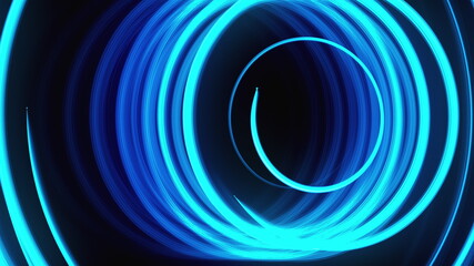 Abstract spiral rotating glow lines, computer generated background, 3D rendering background.