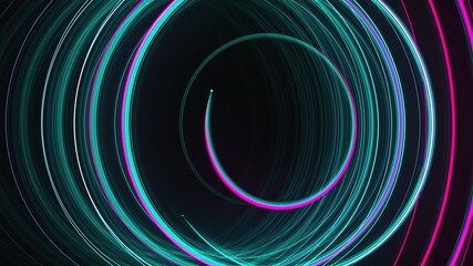 Fototapeta na wymiar Abstract spiral rotating glow lines, computer generated background, 3D rendering background.