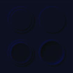 Minimalistic dark buttons with shadow and light