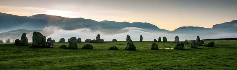 Castlerigg Stone Circle in dawn mist
