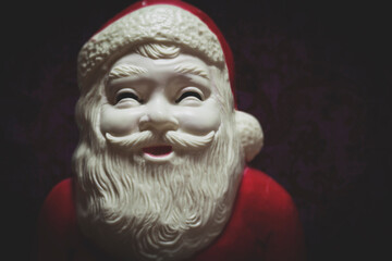 Vintage Plastic Santa Claus Christmas decor, vintage style photograph