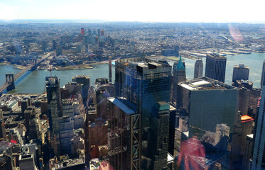 Lower Manhattan and Financial District skyline view