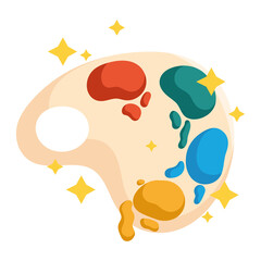 back to school, paint palette color artistic icons