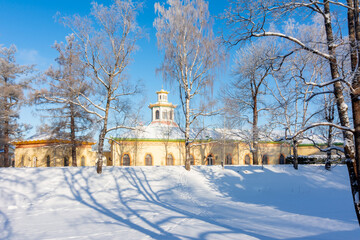 Chinese village in winter in Tsarskoe Selo (Pushkin), Saint Petersburg, Russia